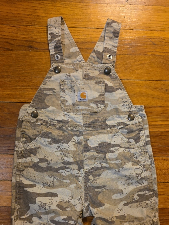 Carhartt Other - Carhartt Kids' Camouflage Short Overalls in Tan and Brown
